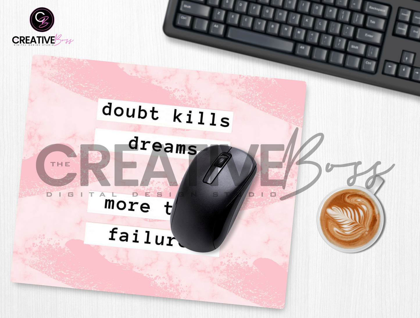 Motivational Girly Mouse Pad image 0
