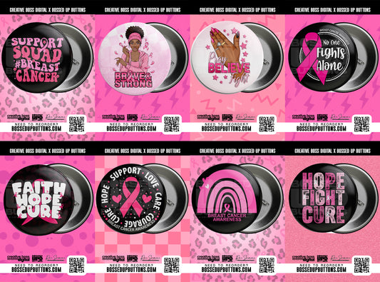 Breast Cancer Awareness Buttons | Pink Ribbon Pins