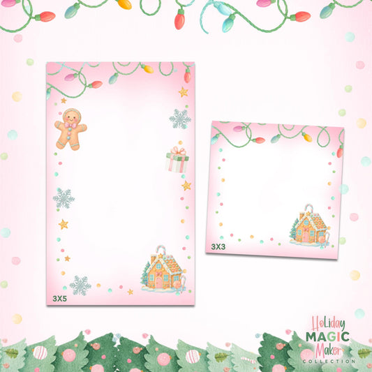 Pink Christmas Magic Maker™ Mini Notes 3×5 | Holiday Pocket Pad | Christmas Stationery | Harbor & Grace™