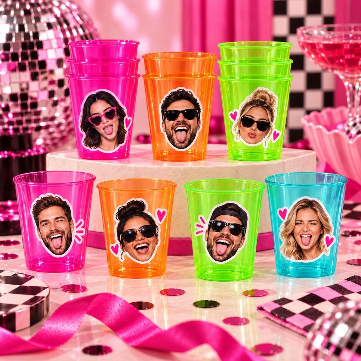 Custom Face Shot Glasses | Personalized Photo Party Cups