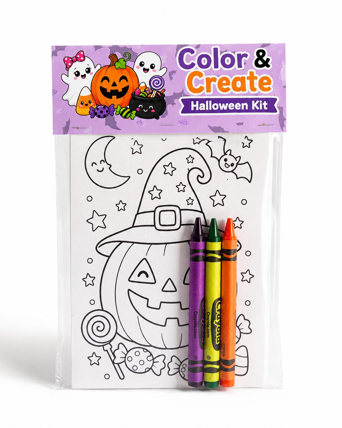 Halloween Coloring Kit for Kids | Non-Candy Classroom Party Favor