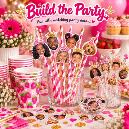 Custom Photo Party Straws | Personalized Face Drink Straws