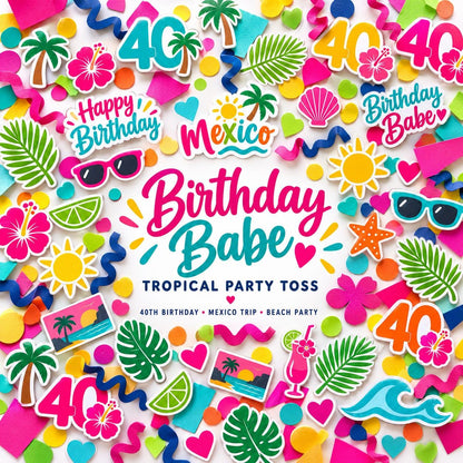 Tropical Birthday Babe Confetti Mix | Custom Age Party Toss
