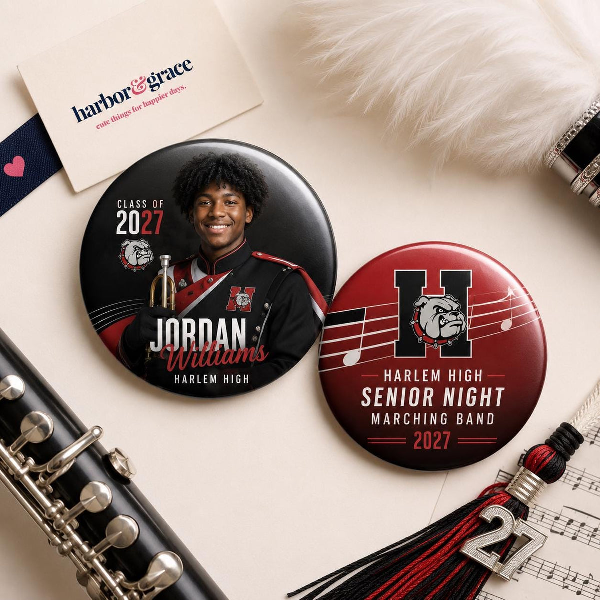 Homecoming Photo Buttons | Custom Sports Team Pins
