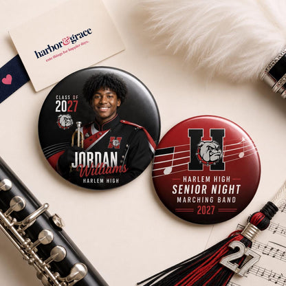 Homecoming Photo Buttons | Custom Sports Team Pins