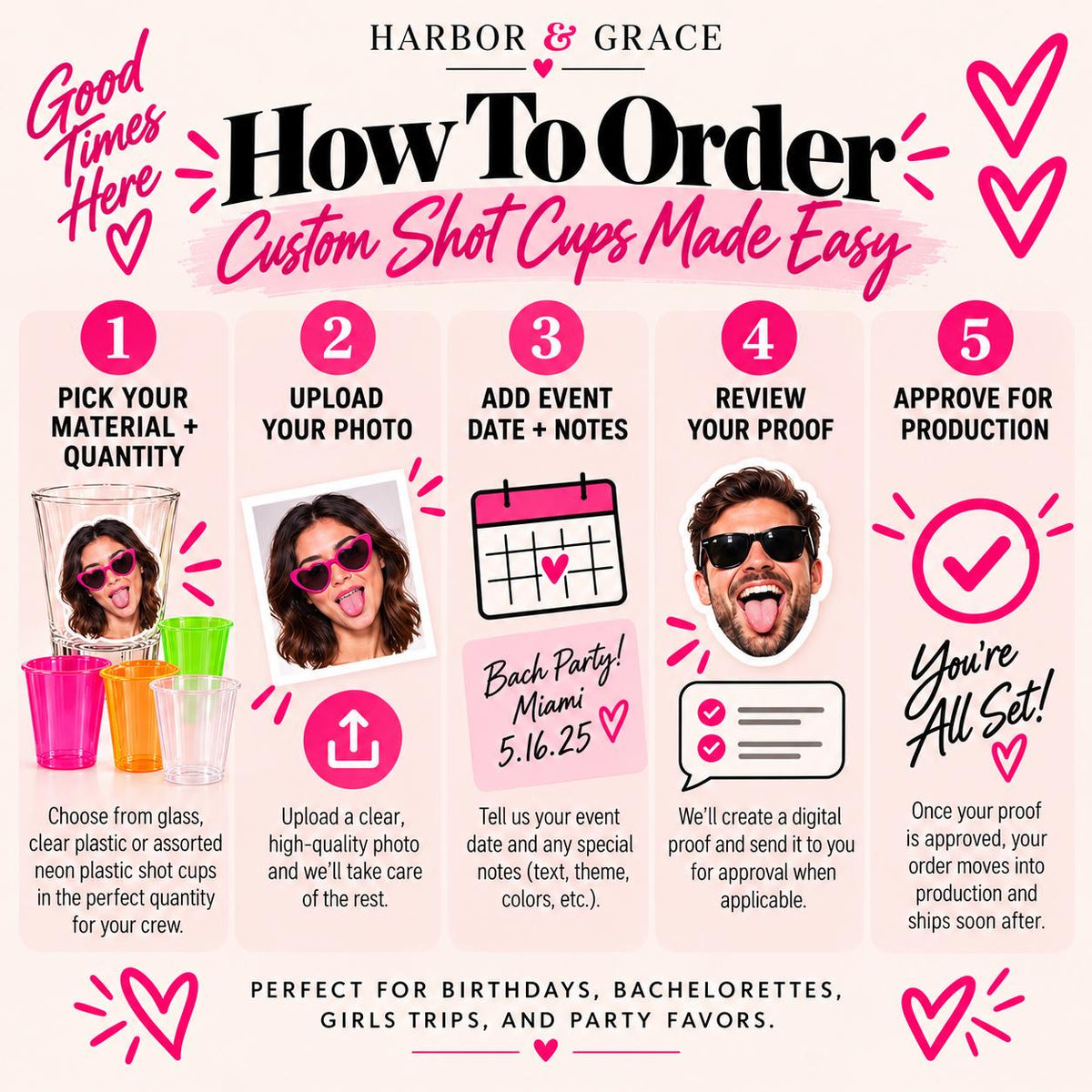 Custom Face Shot Glasses | Personalized Photo Party Cups