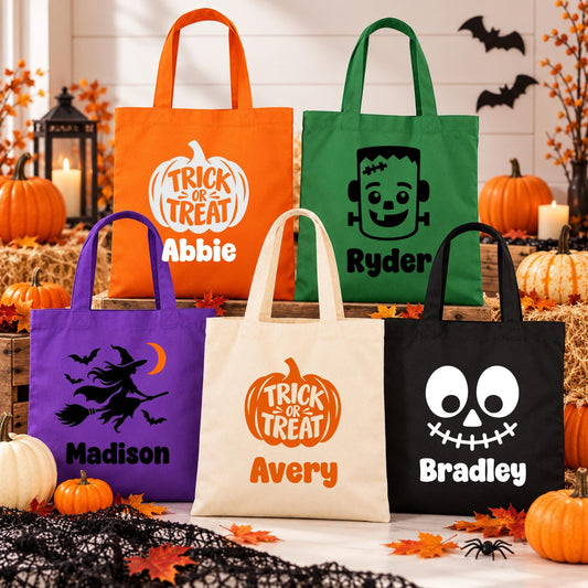 Personalized Halloween Trick-or-Treat Tote | Custom Name Candy Bag