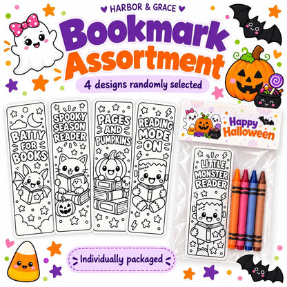 Halloween Coloring Bookmark Kit | Non-Candy Classroom Favors