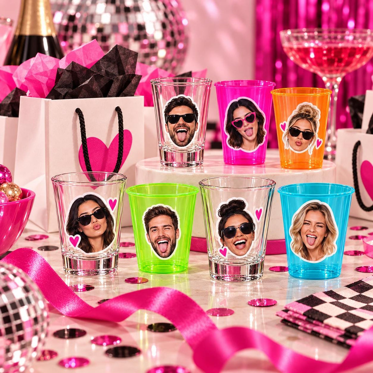 Custom Face Shot Glasses | Personalized Photo Party Cups