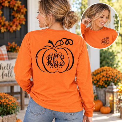 Personalized Pumpkin Monogram Shirt | Custom Fall Tee or Sweatshirt
