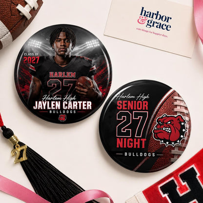 Homecoming Photo Buttons | Custom Sports Team Pins