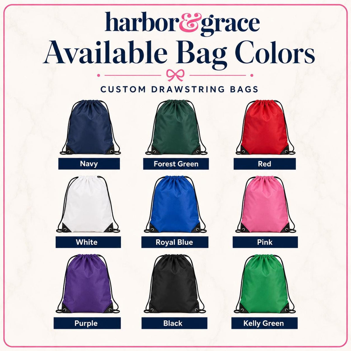 Custom Nylon Drawstring Backpack | Personalized Monogram Gym Bag