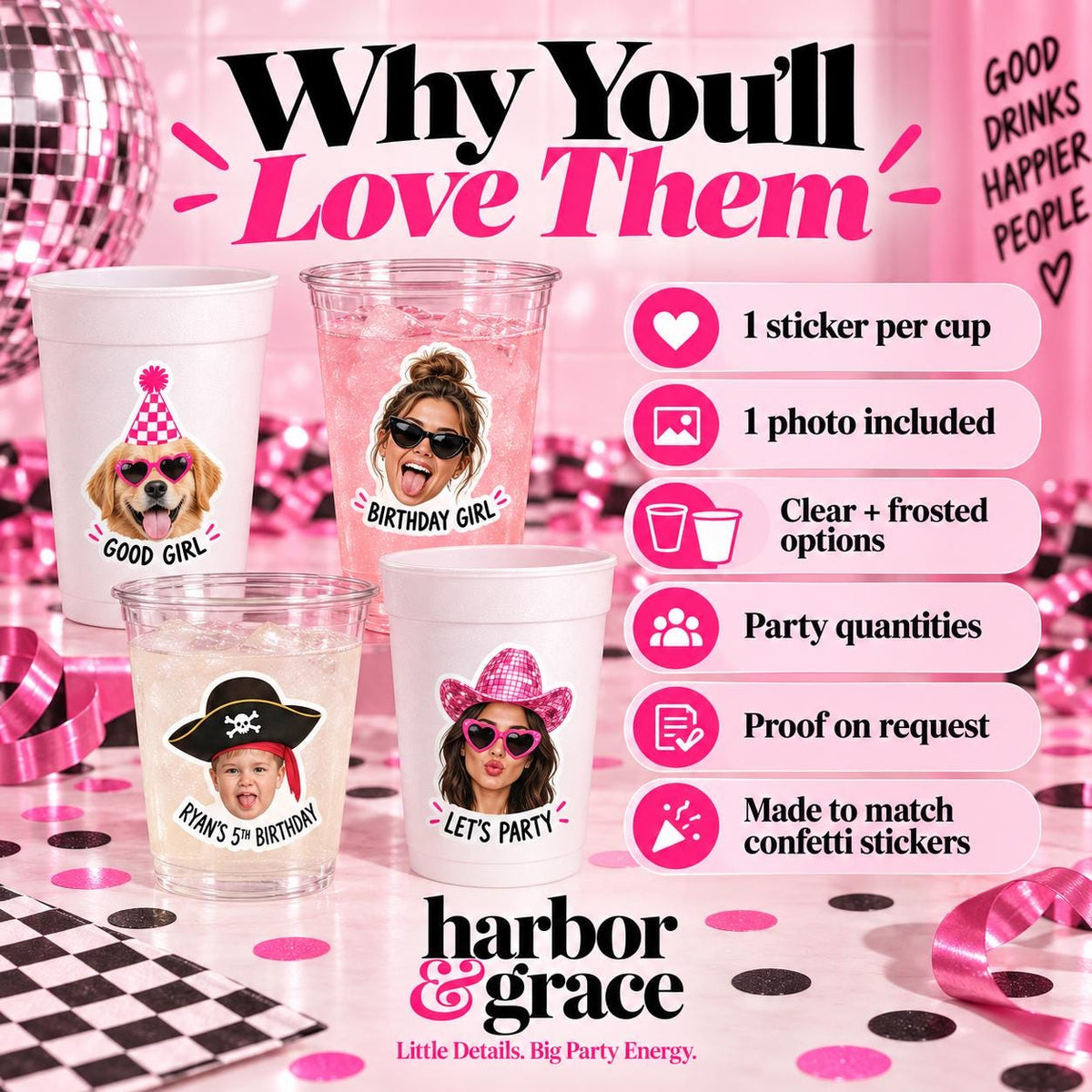 Custom Face Cups | Personalized Photo Party Cups