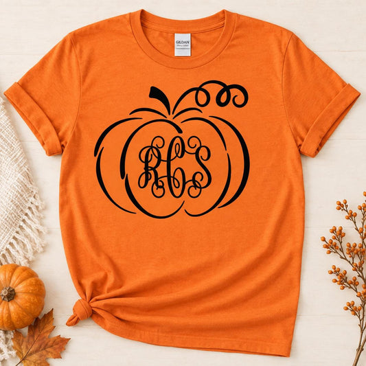 Personalized Pumpkin Monogram Shirt | Custom Fall Tee or Sweatshirt