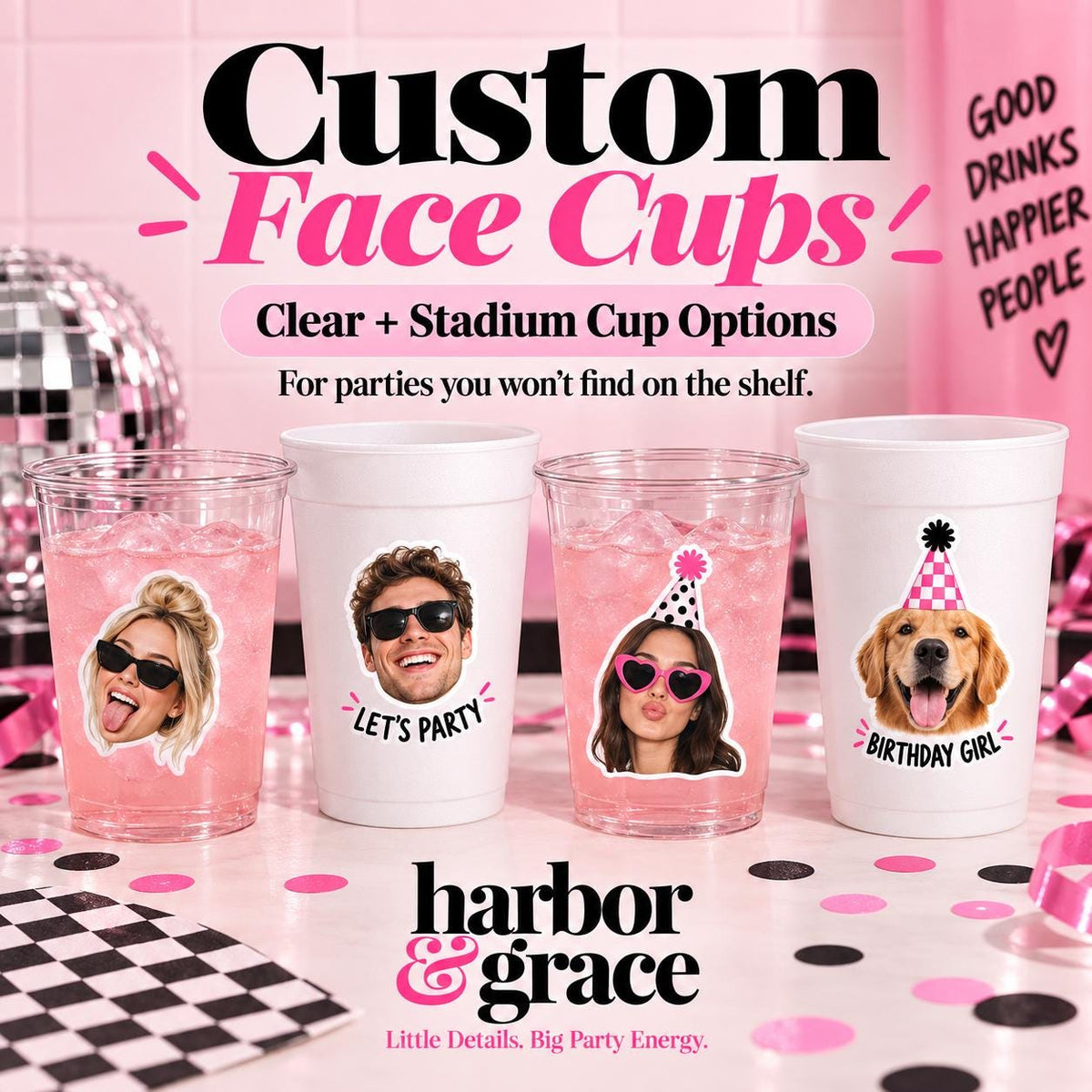 Custom Face Cups | Personalized Photo Party Cups