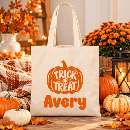 Personalized Halloween Trick-or-Treat Tote | Custom Name Candy Bag