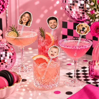 Custom Face Drink Stirrers | Personalized Photo Swizzle Sticks