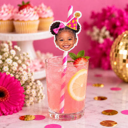 Custom Photo Party Straws | Personalized Face Drink Straws