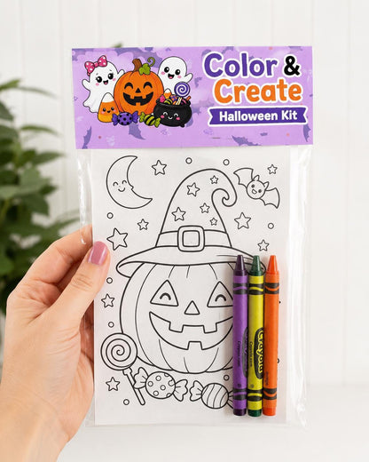 Halloween Coloring Kit for Kids | Non-Candy Classroom Party Favor