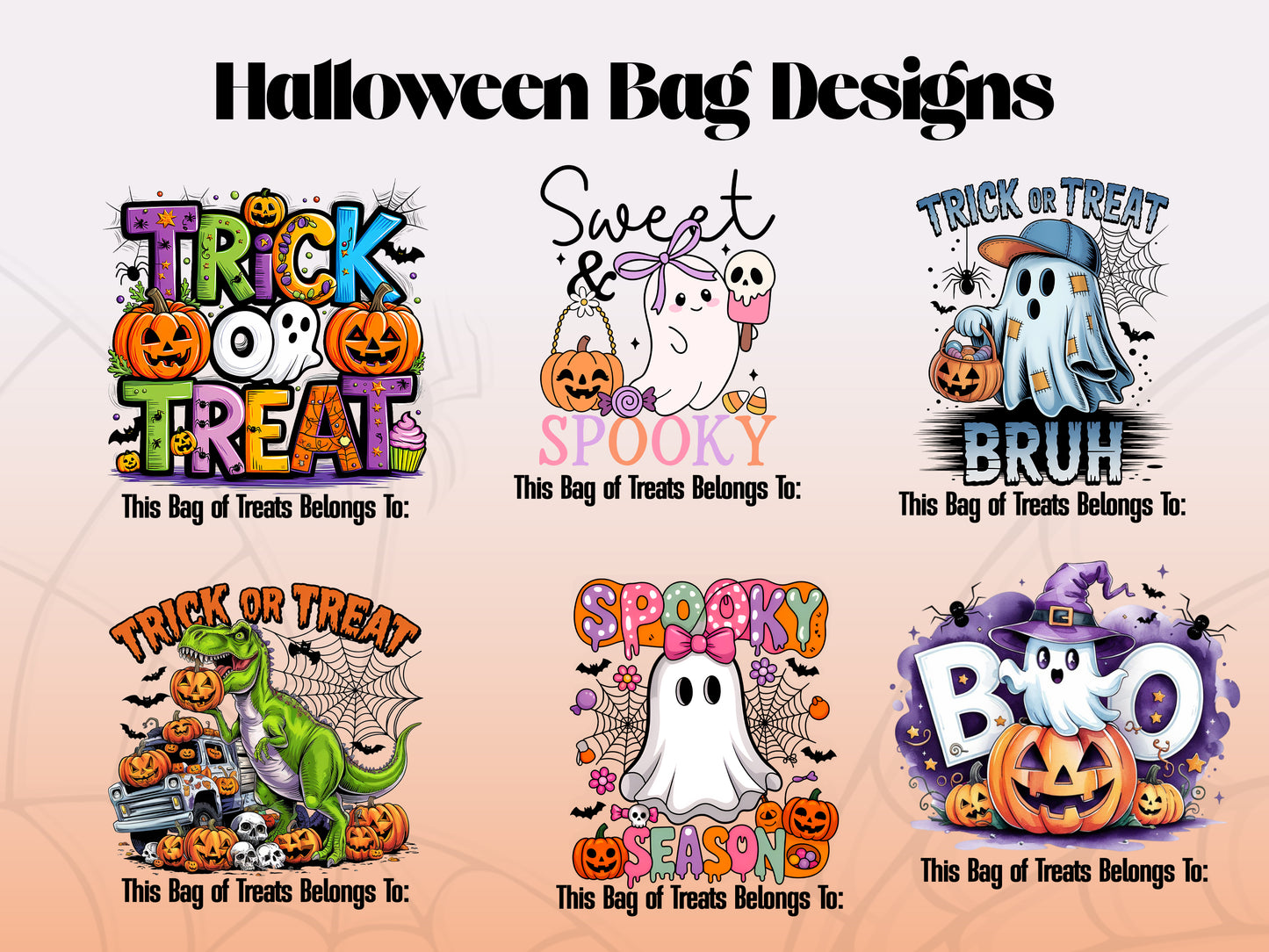 Personalized Halloween Trick or Treat Bags – 6 Cute Spooky Designs