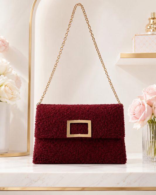 Bordeaux After Dark Textured Chain Bag