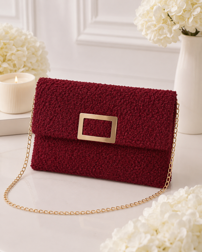 Bordeaux After Dark Textured Chain Bag