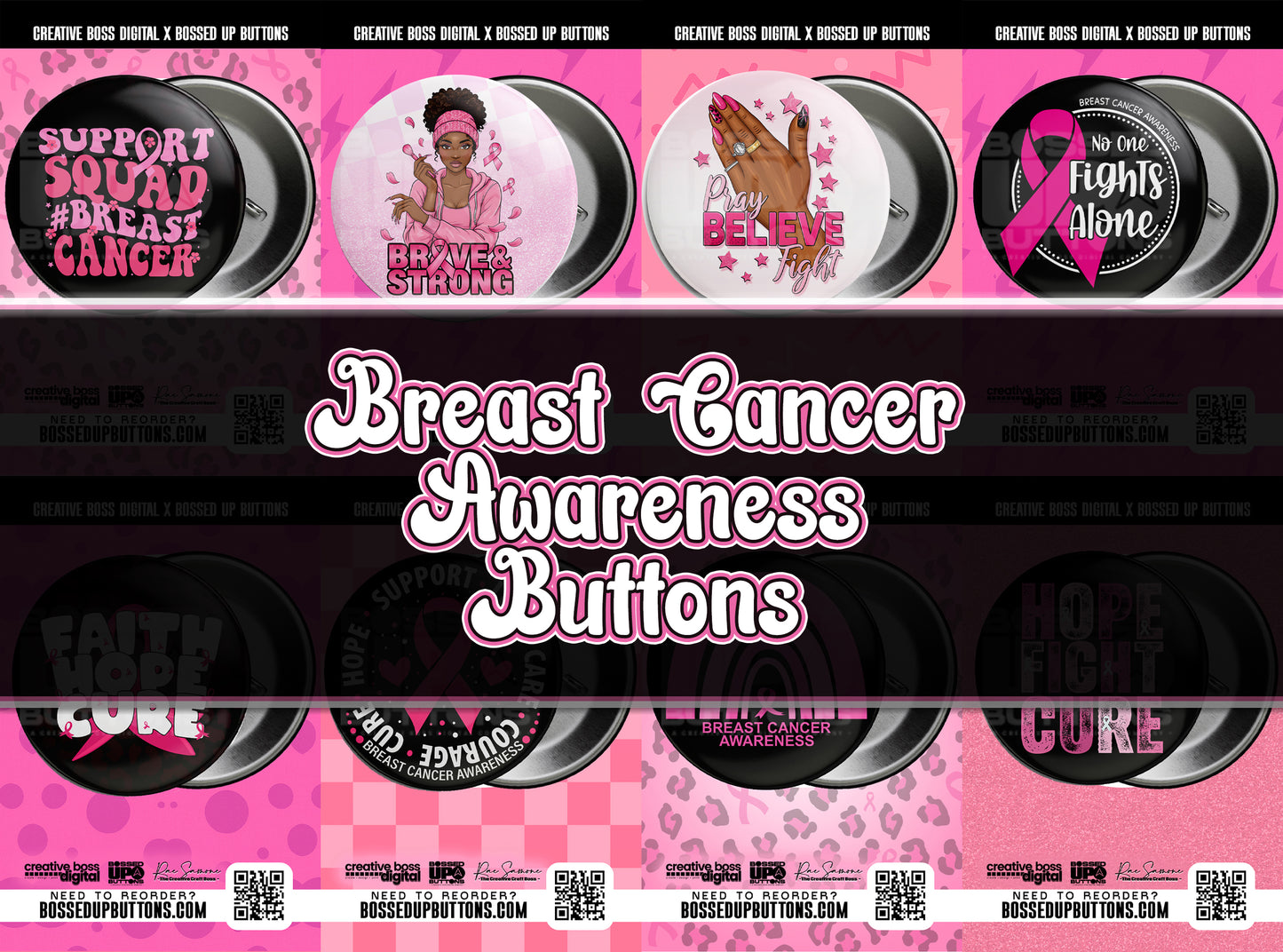 Breast Cancer Awareness Buttons | Pink Ribbon Pins