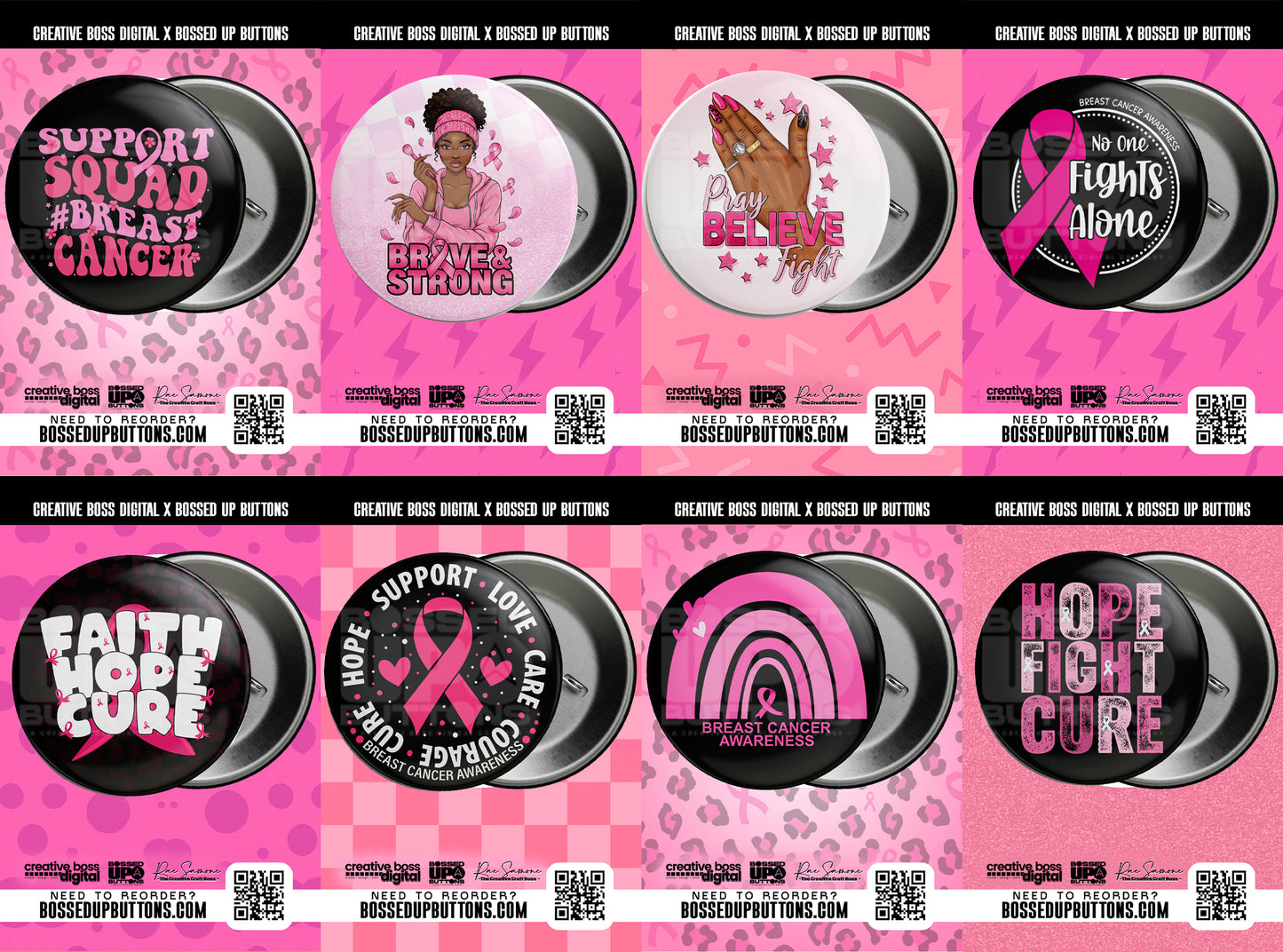 Breast Cancer Awareness Buttons | Pink Ribbon Pins