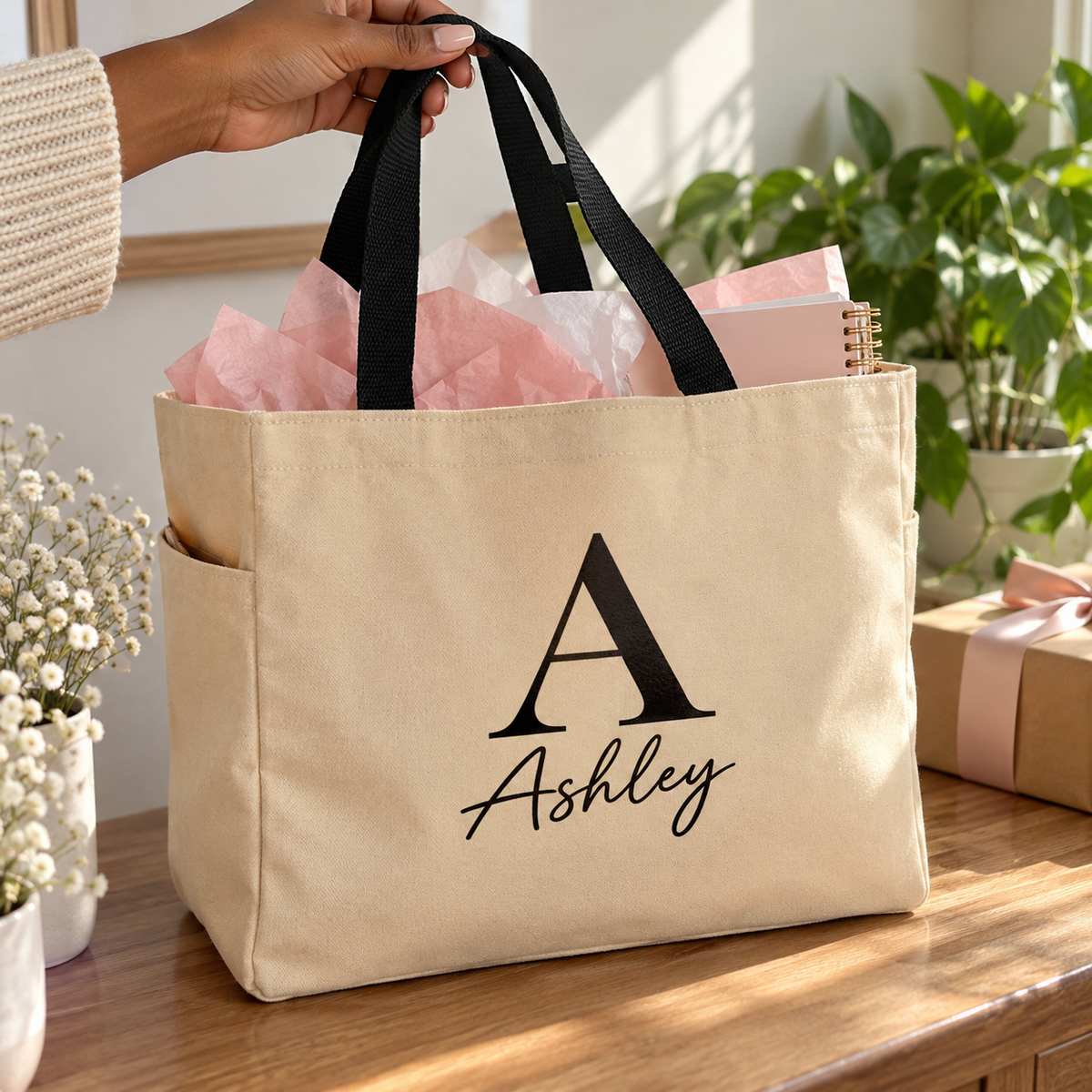 Personalized Monogram Tote Bag