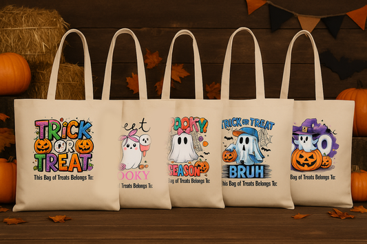 Personalized Halloween Trick or Treat Bags – 6 Cute Spooky Designs