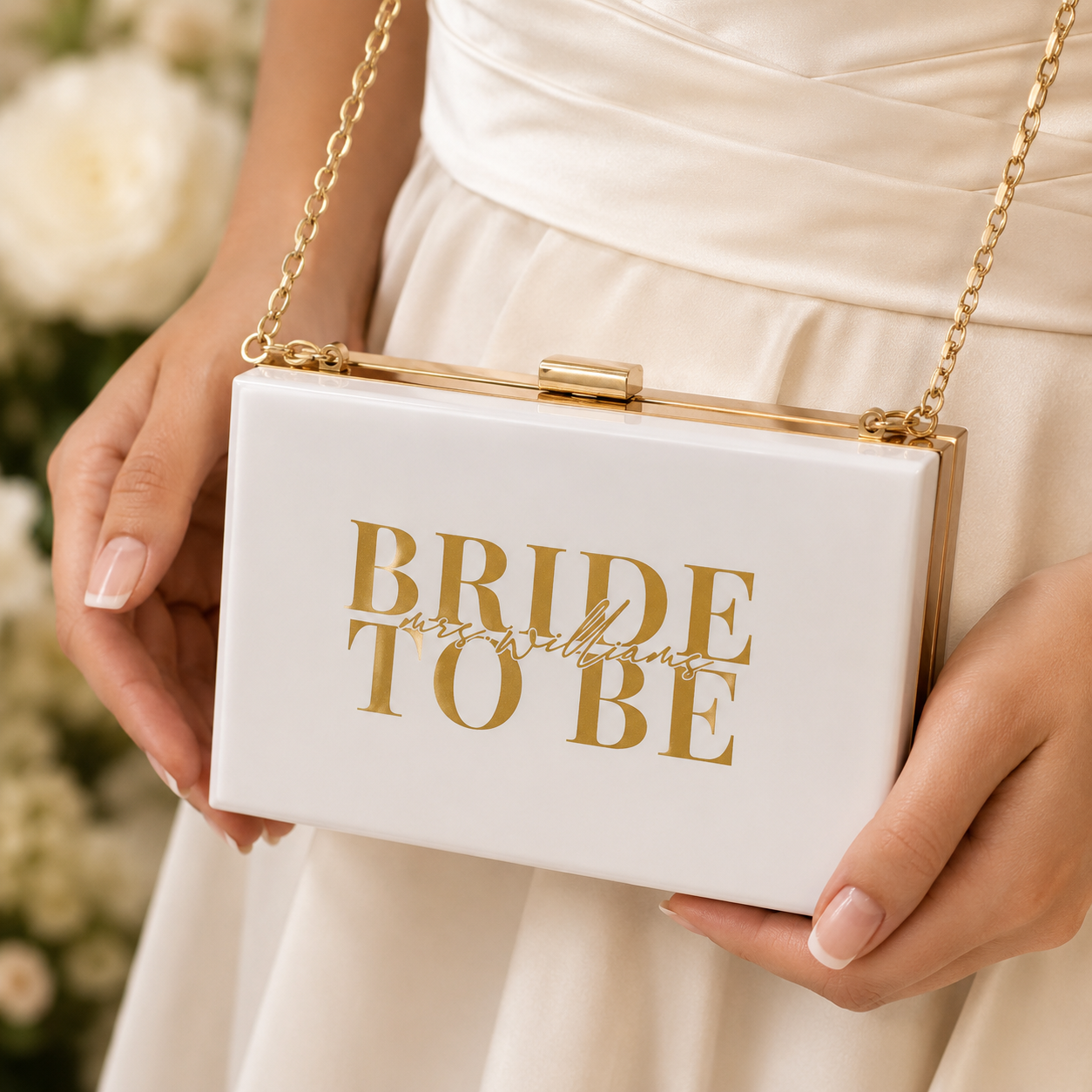 Personalized Mrs. Acrylic Bridal Clutch Purse