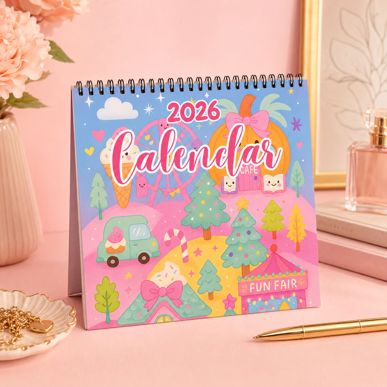 2026 Dreamberry Village™ Wall Calendar - Kawaii Seasonal Art