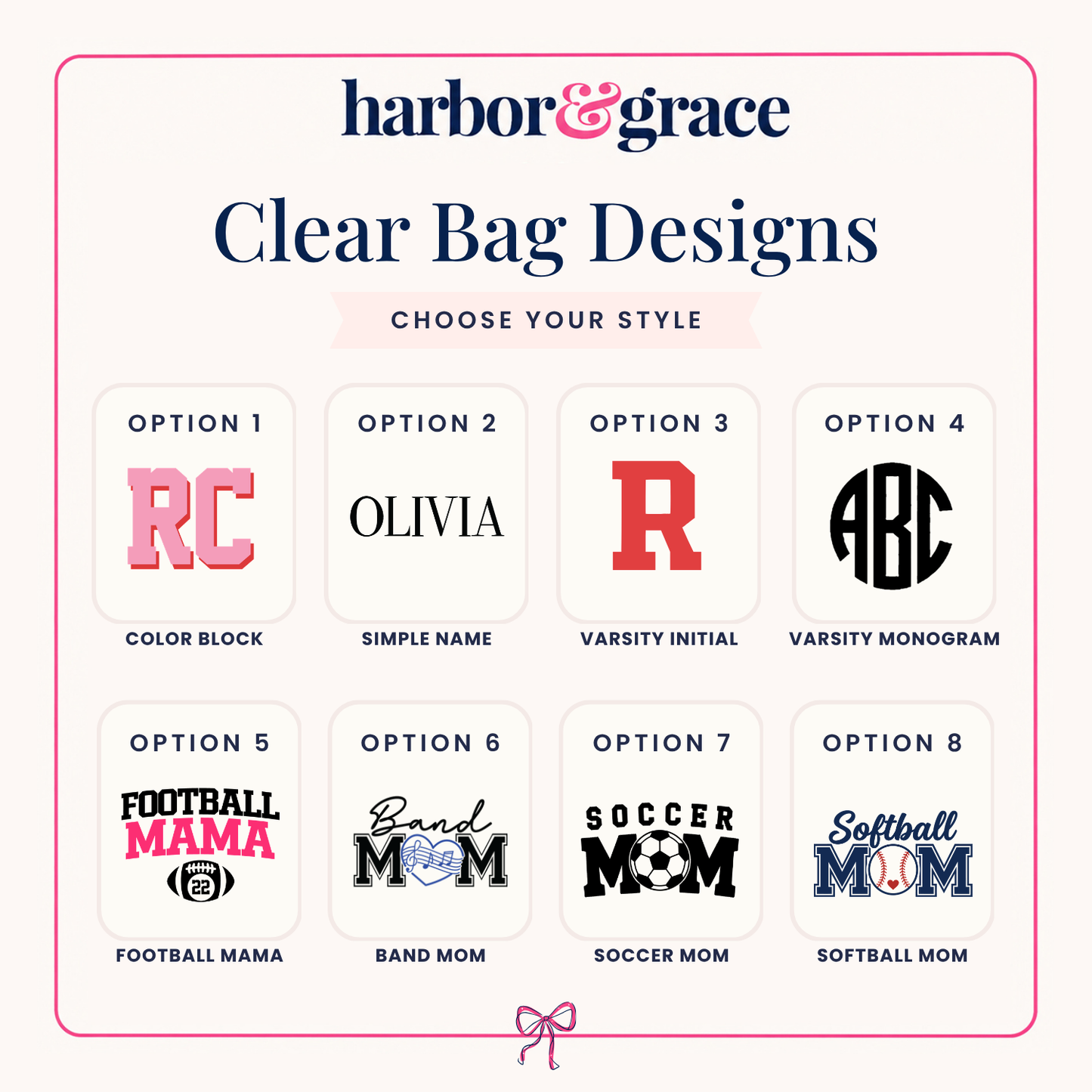 Personalized Clear Stadium Tote Bag