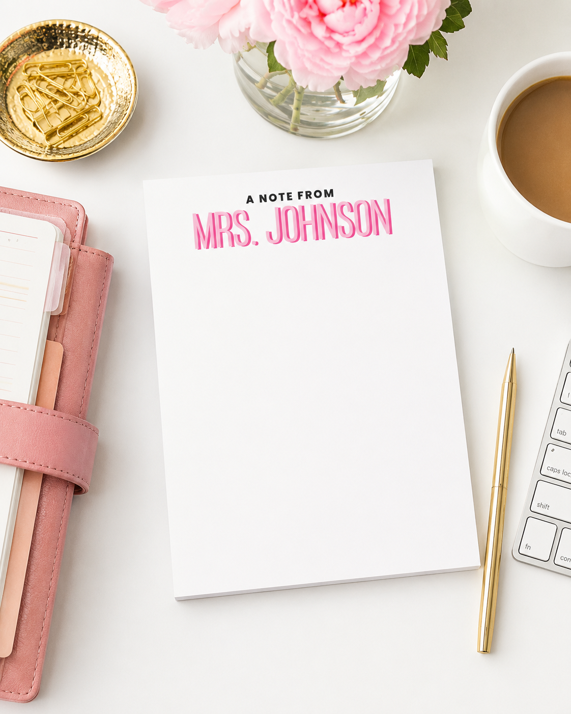 Personalized Teacher Notepad – Custom Color Block