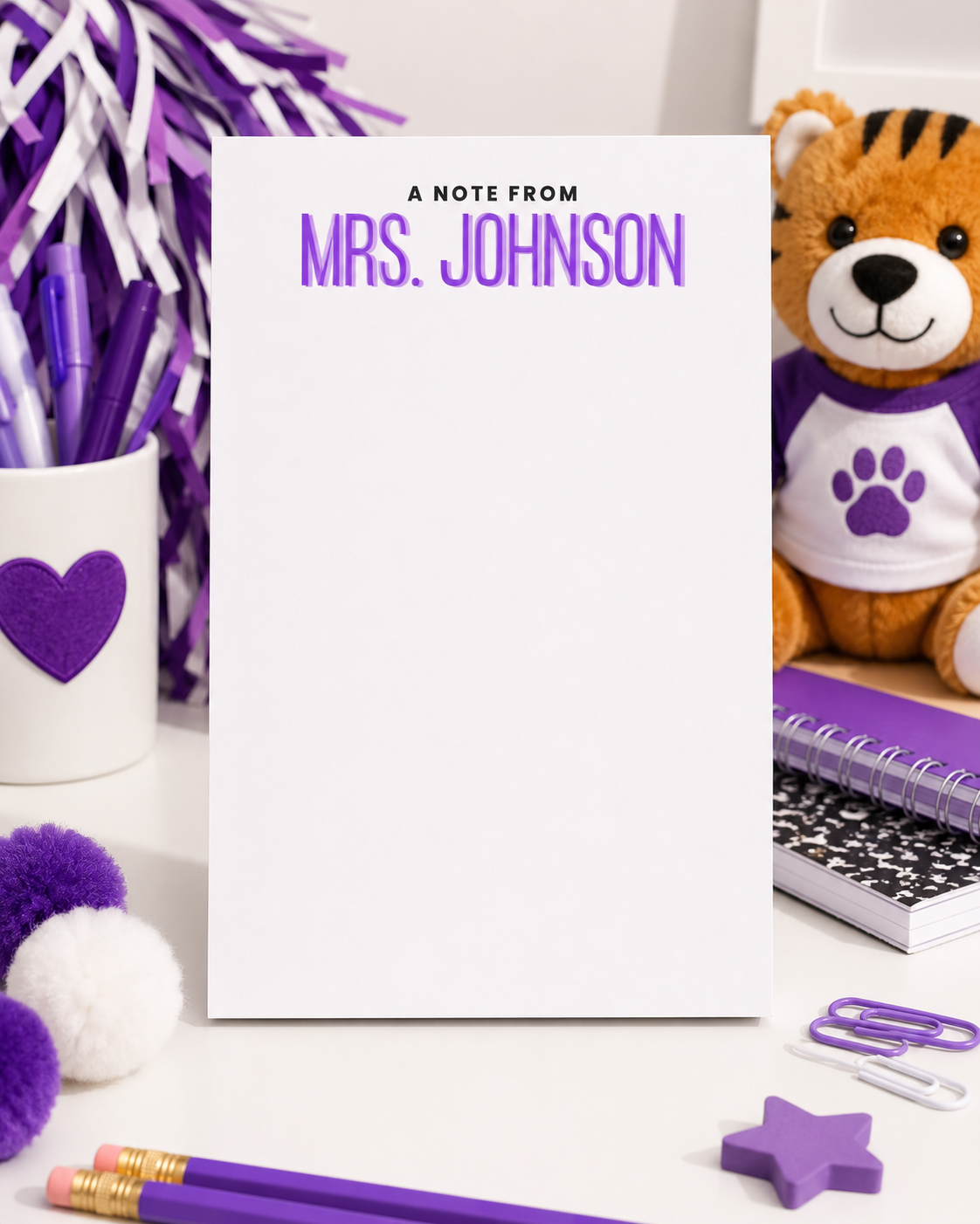 Personalized Teacher Notepad – Custom Color Block