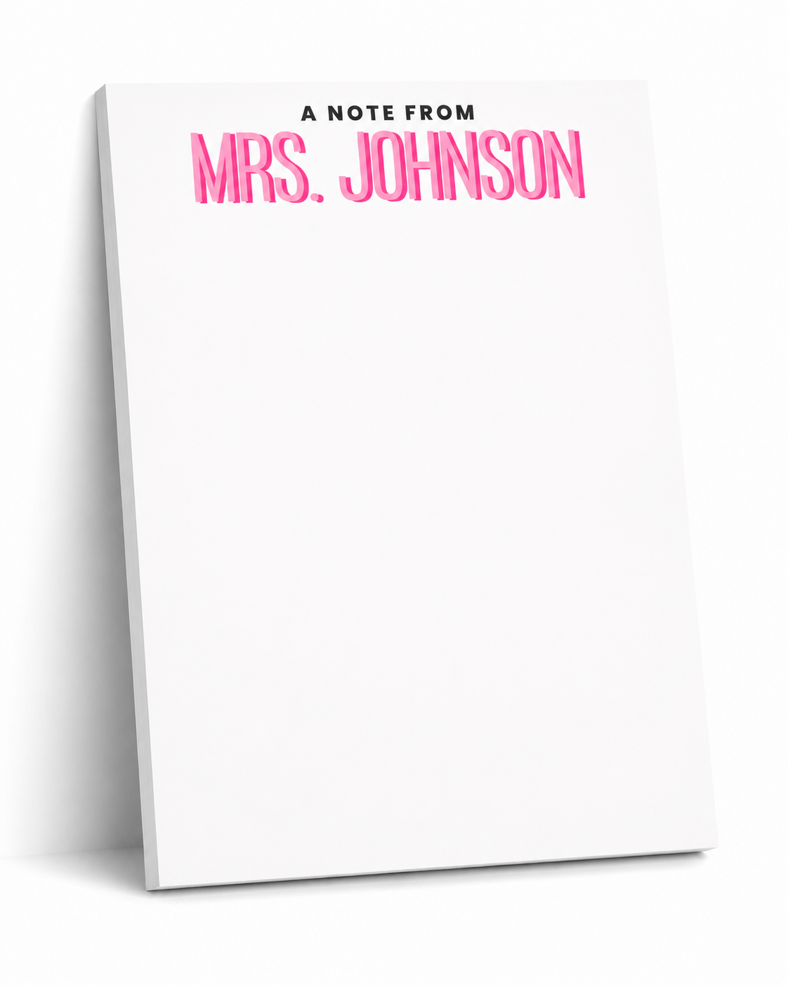 Personalized Teacher Notepad – Custom Color Block