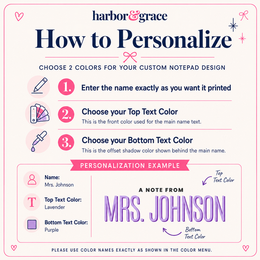 Personalized Teacher Notepad – Custom Color Block