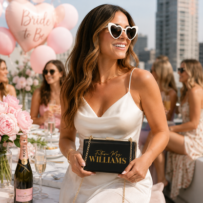 Personalized Mrs. Acrylic Bridal Clutch Purse