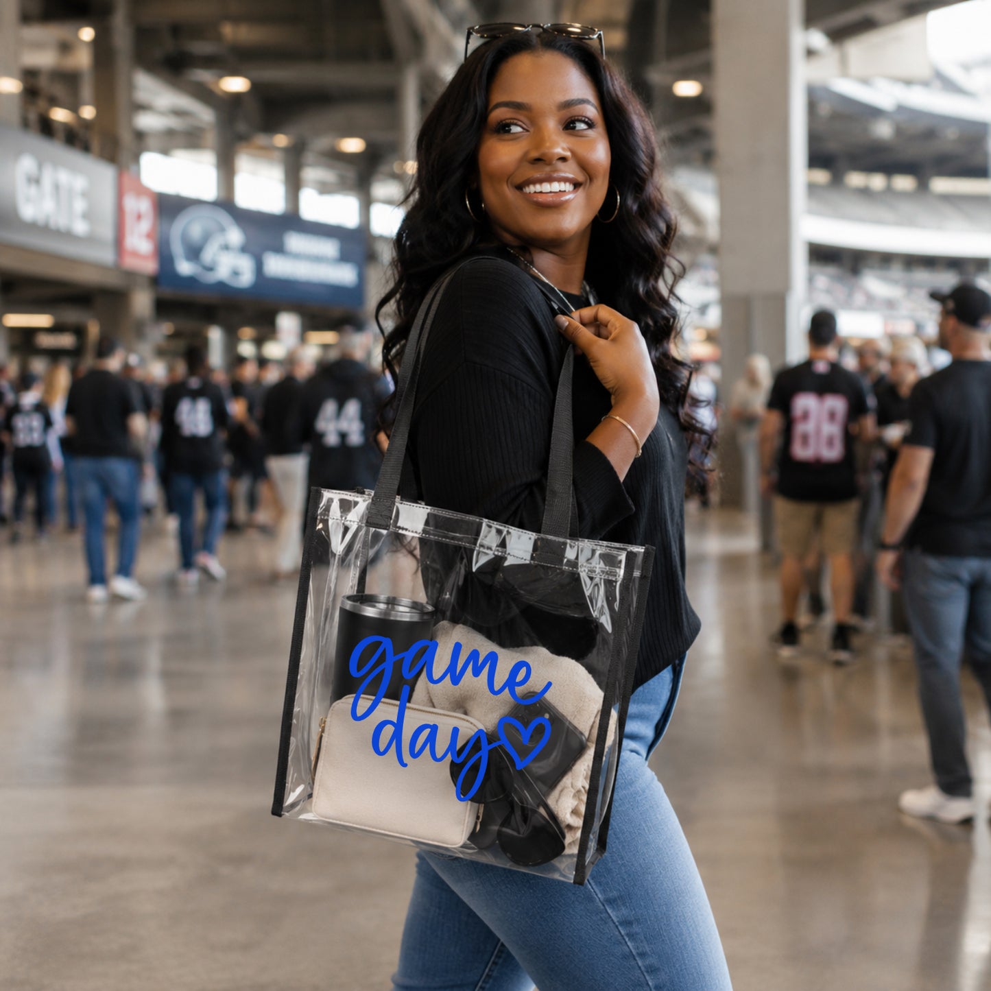 Personalized Clear Stadium Tote Bag