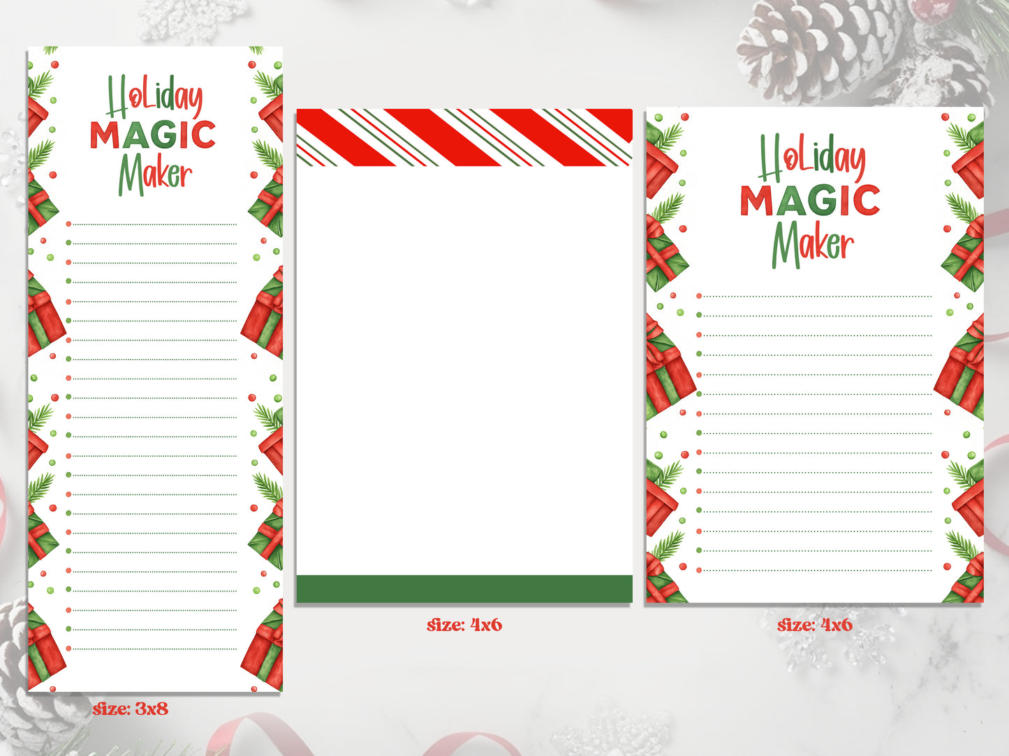 Holiday Magic Maker Notepad Set – Christmas List Bundle | Festive Notepad | Holiday Stationery