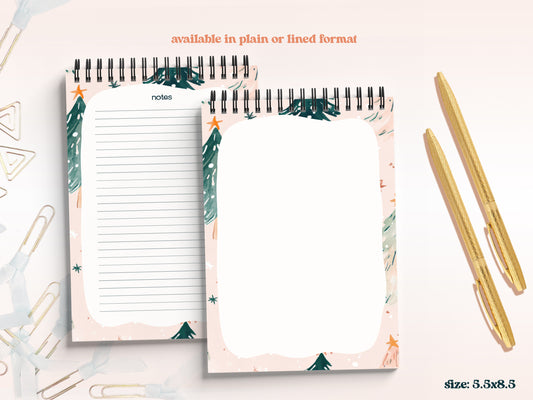 Pink Watercolor Christmas Tree Notepad Collection – 3 Sizes or Full Bundle Set