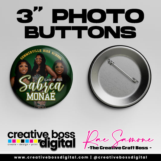 3" Photo Buttons