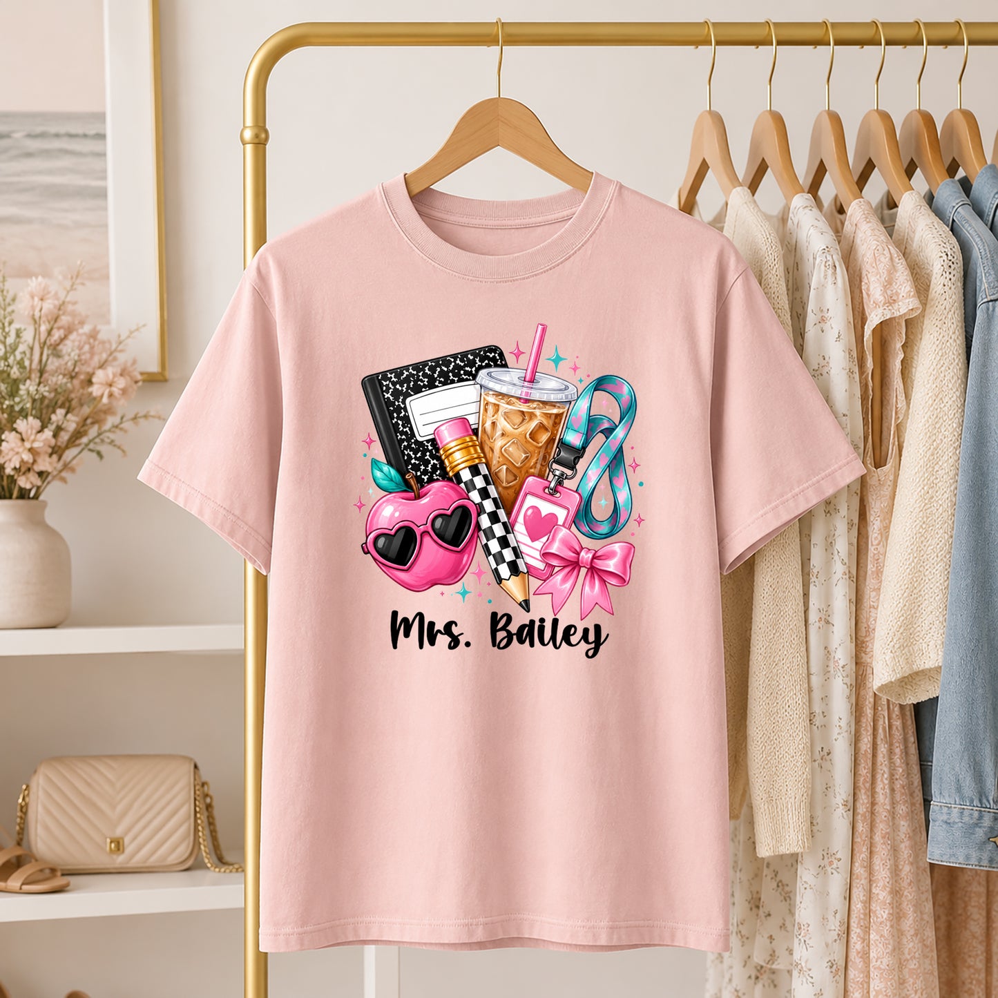Personalized Teacher Shirt - School Day Sparkle