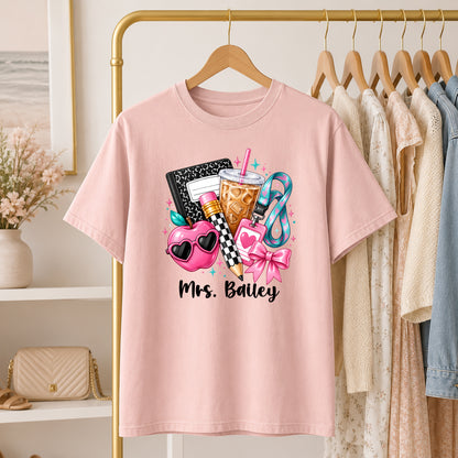 Personalized Teacher Shirt - School Day Sparkle