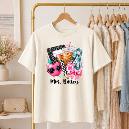 Personalized Teacher Shirt - School Day Sparkle