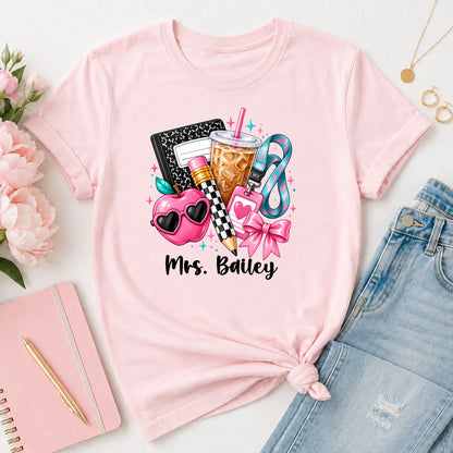 Personalized Teacher Shirt - School Day Sparkle