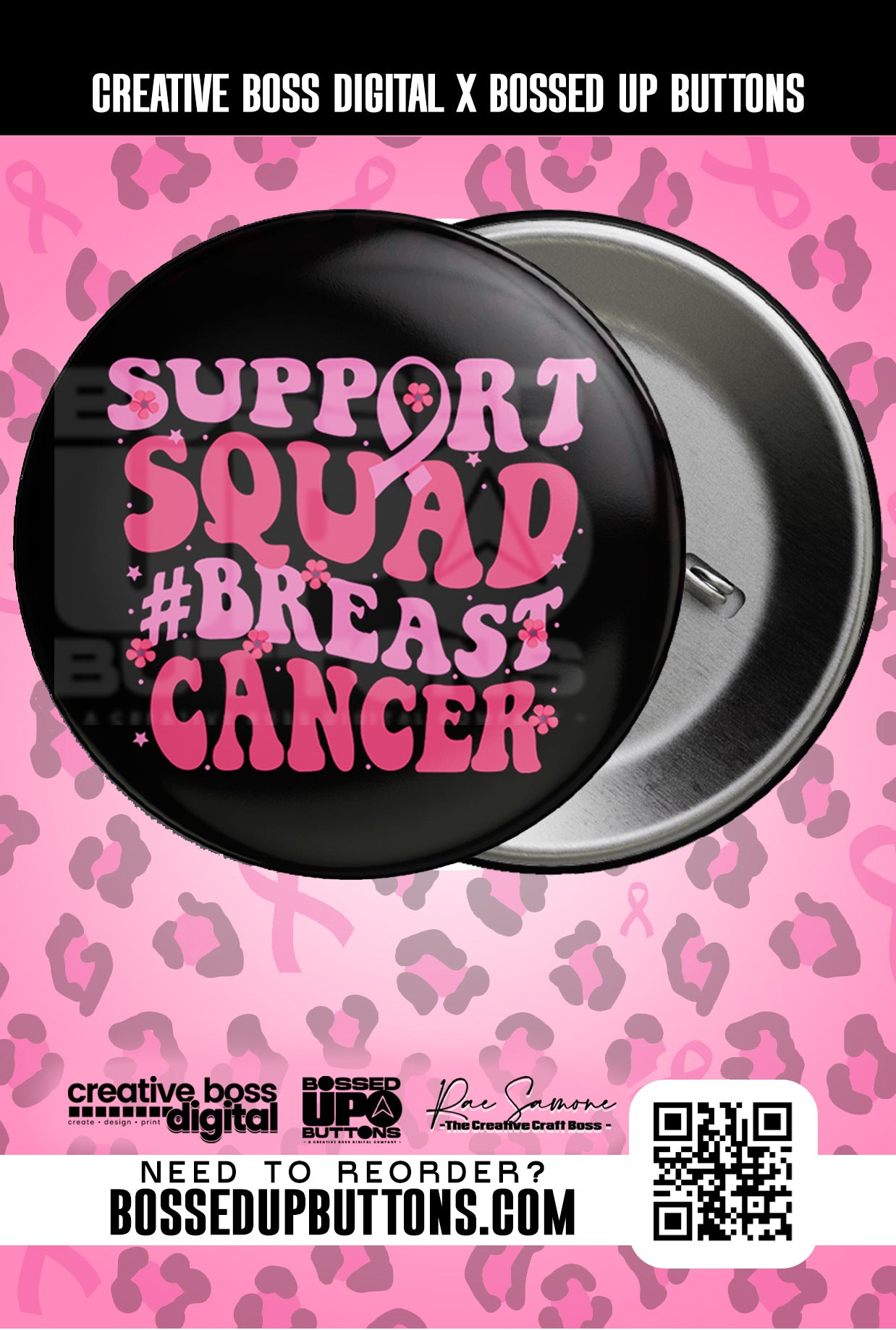 Breast Cancer Awareness Buttons | Pink Ribbon Pins