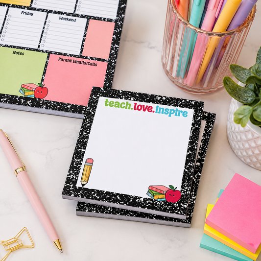 Teach Love Inspire Teacher Notepad