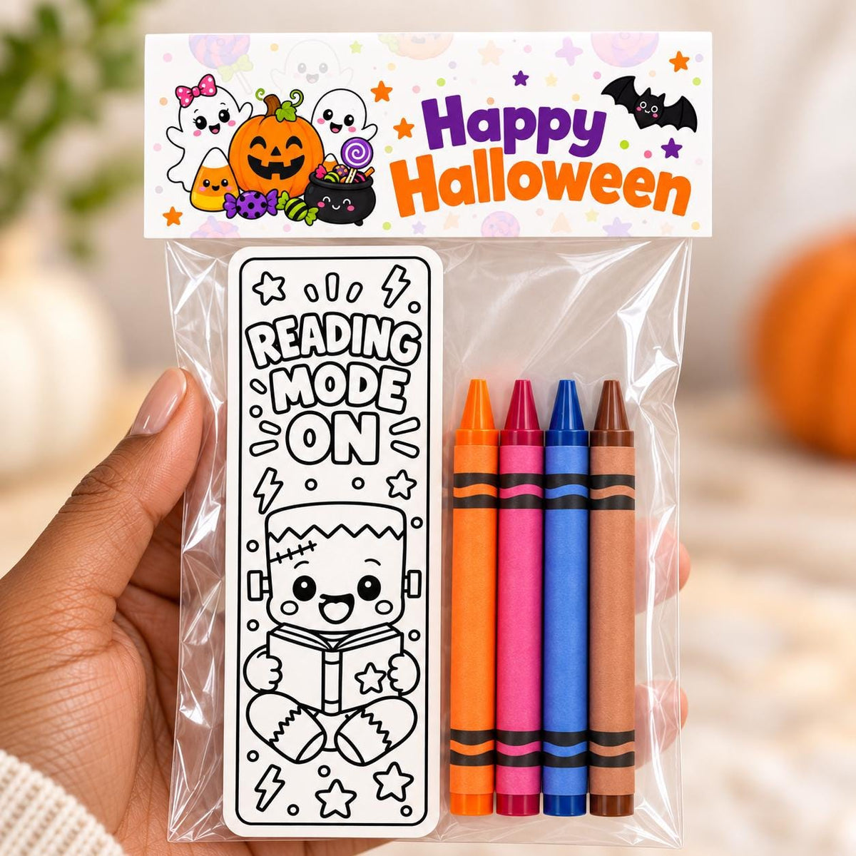 Halloween Coloring Bookmark Kit | Non-Candy Classroom Favors