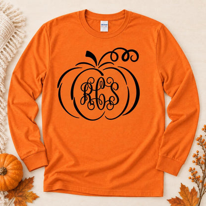 Personalized Pumpkin Monogram Shirt | Custom Fall Tee or Sweatshirt
